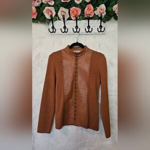 Nygard *Rare* Yellowstone Style Leather & Knit Sweater/Jacket